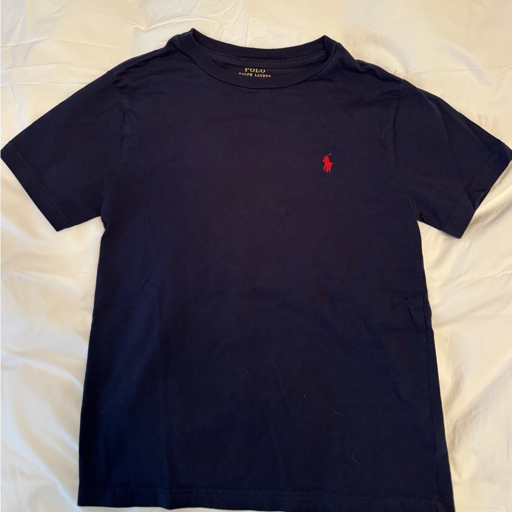 Polo by Ralph Lauren Kids' Navy Short-Sleeve Crew Tee with Red Pony